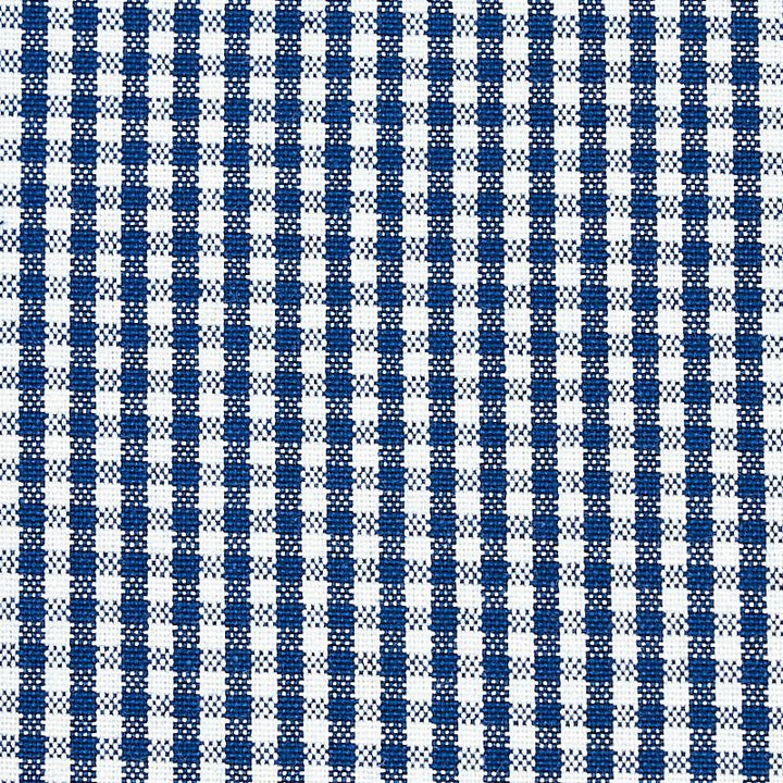 Barnet Cotton Check Navy 64628 by Schumacher Designer Fabric Rhapsody In Blue - Swanky Fabrics -