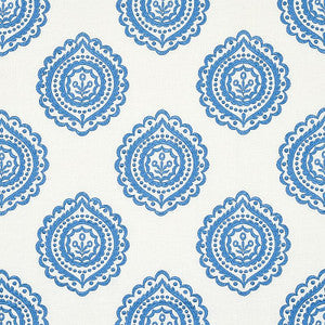 Olana Linen Embroidery Blue 70206 by Schumacher Fabric