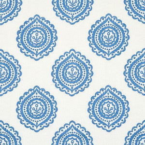Olana Linen Embroidery Blue 70206 by Schumacher Fabric