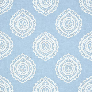 Olana Linen Embroidery Sky 70207 by Schumacher Fabric