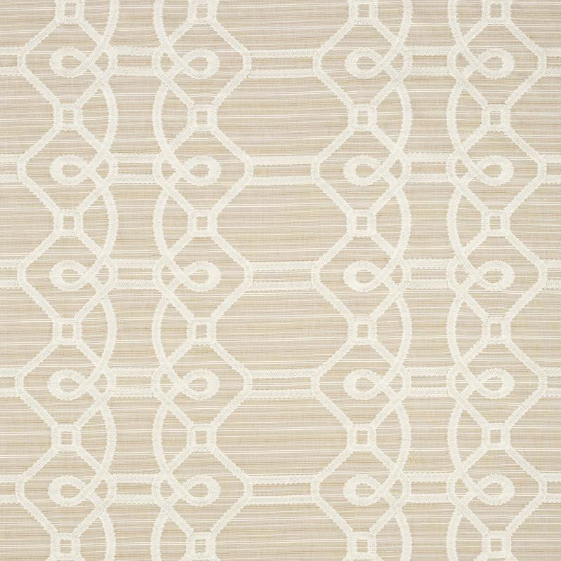 Ziz Embroidery Natural 71934 by Schumacher Designer Fabric Happy Together 17.5" - Swanky Fabrics -