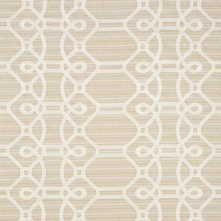 Ziz Embroidery Natural 71934 by Schumacher Designer Fabric Happy Together 17.5" - Swanky Fabrics -
