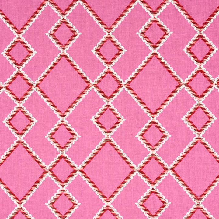Branson Embroidery Pink 75890 by Schumacher Fabric Happy Together 8.12" - Fabric Carolina -