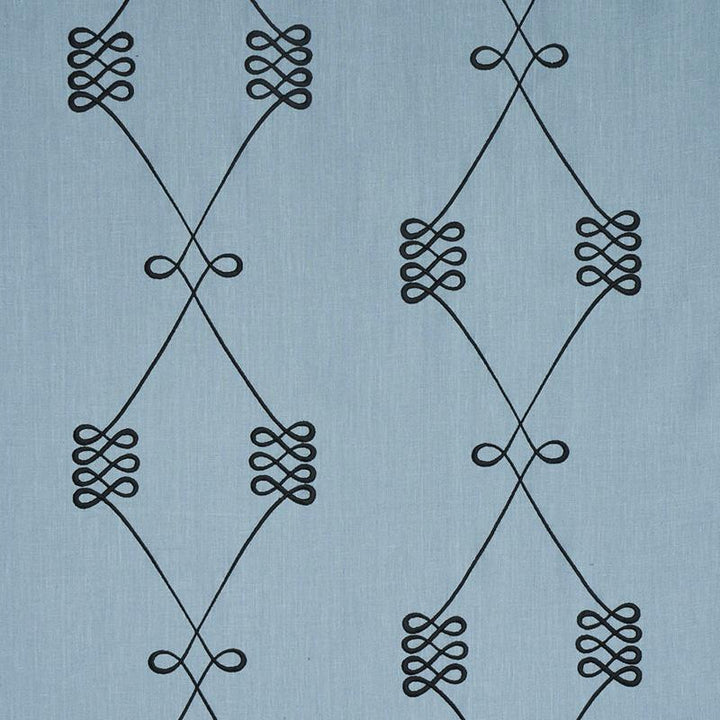 Nicolette Embroidery Dusty Blue 78202 by Schumacher Fabric Misterioso 13.0" - Fabric Carolina -