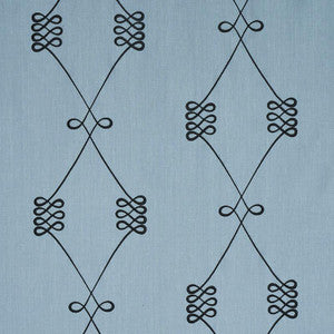 Nicolette Embroidery Dusty Blue 78202 by Schumacher Fabric