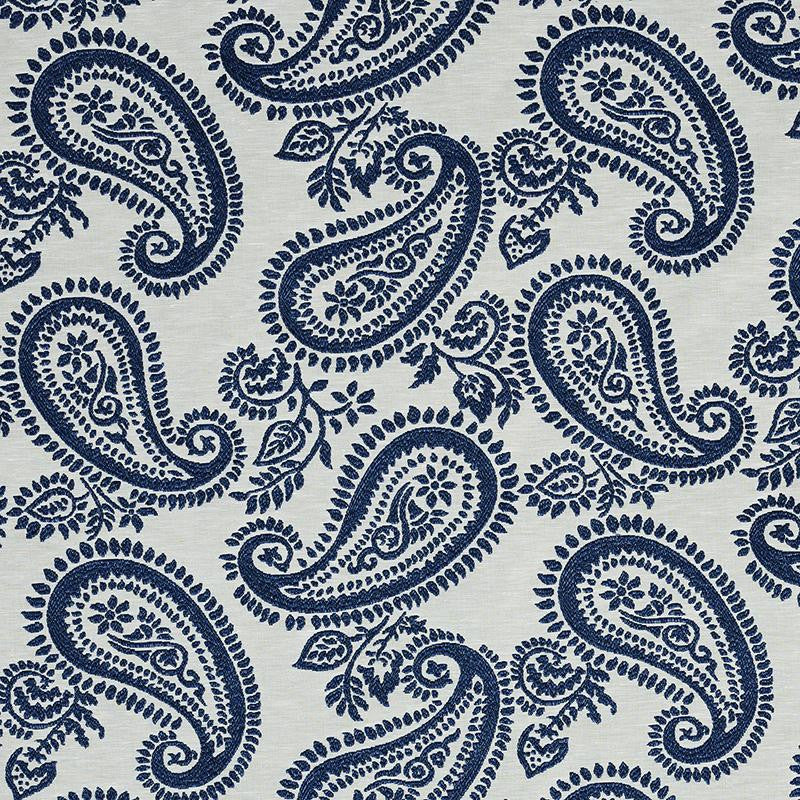 Milena Paisley Blue 78722 by Schumacher Fabric New Traditional 13.75" - Fabric Carolina -