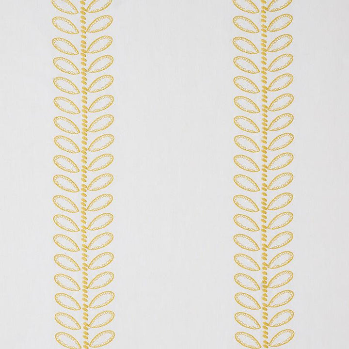 Camile Embroidery Yellow 78740 by Schumacher Designer Fabric New Traditional 13.25" - Swanky Fabrics -