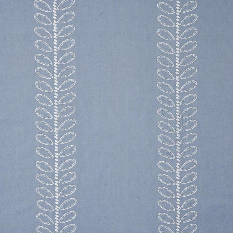 Camile Embroidery Sky 78742 by Schumacher Designer Fabric New Traditional 13.25" - Swanky Fabrics -