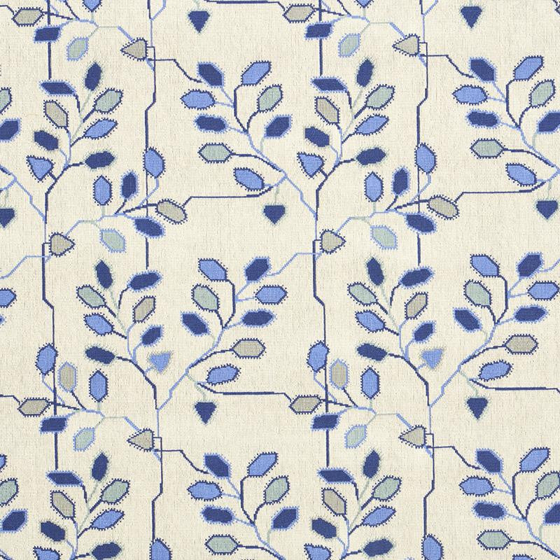 Tumble Weed Pingl Delft Blue 79510 by Schumacher Fabric Neisha Crosland 13.38" - Fabric Carolina -