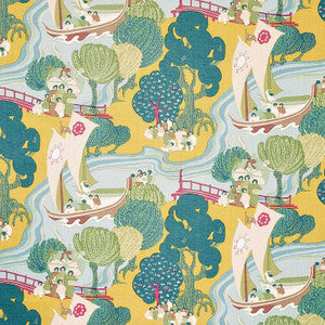 Pearl River Yellow 173066 by Schumacher Fabric