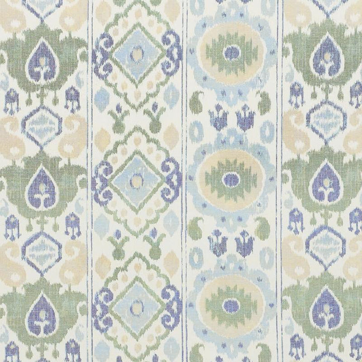 Elizia Ikat Green & Blue 179051 by Schumacher Fabric New Traditional 26.5" - Fabric Carolina -