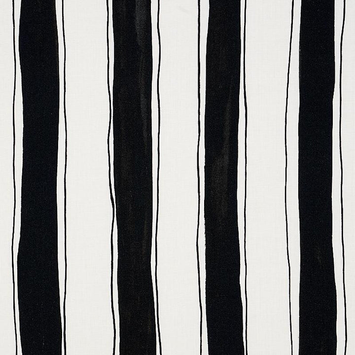 Tracing Stripes Black 179702 by Schumacher Fabric New Wave: Black & White 48.5" - Fabric Carolina -