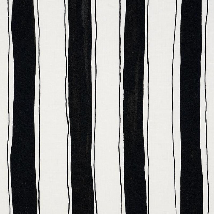 Tracing Stripes Black 179702 by Schumacher Designer Fabric New Wave: Black & White 48.5" - Swanky Fabrics -