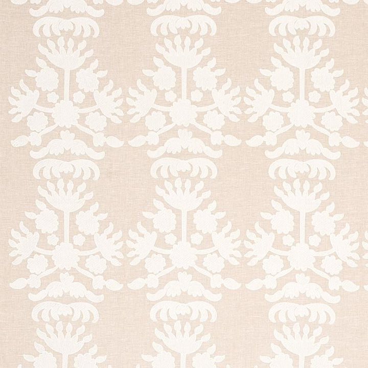 Cybele Embroidery Natural 79472 by Schumacher Fabric Bohemia 12.5" - Fabric Carolina -