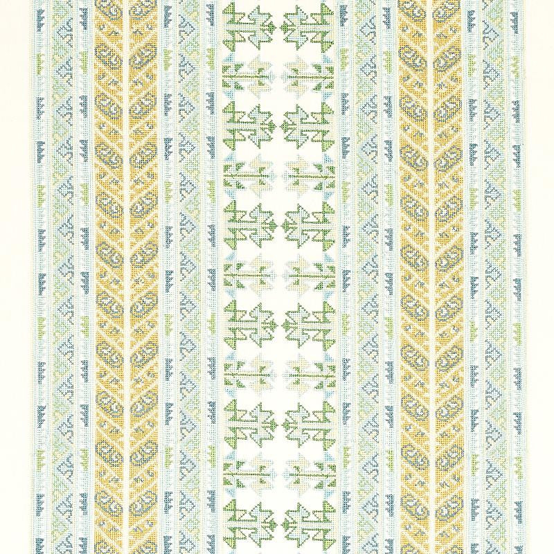Vinka Embroidery Mineral & Ivory 79620 by Schumacher Fabric Bohemia 26.5" - Fabric Carolina -