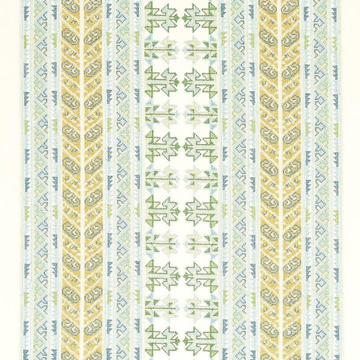 Vinka Embroidery Mineral & Ivory 79620 by Schumacher Fabric Bohemia 26.5" - Fabric Carolina -