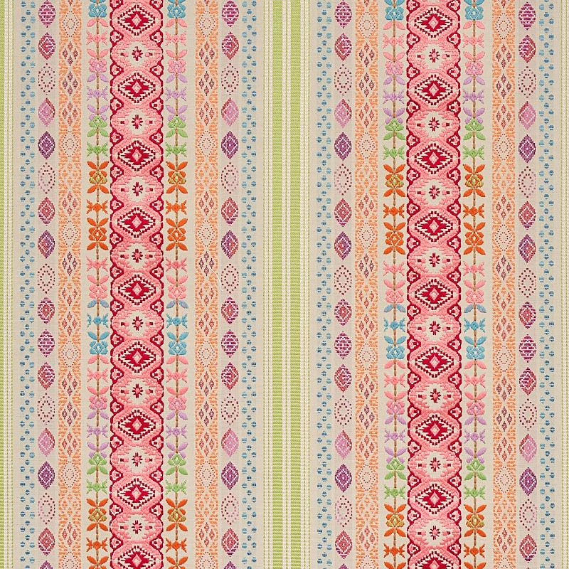 Cosima Embroidery Pink Multi 79682 by Schumacher Fabric Bohemia 15.17" - Fabric Carolina -