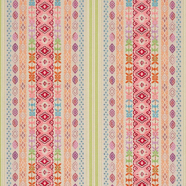 Cosima Embroidery Pink Multi 79682 by Schumacher Fabric Bohemia 15.17" - Fabric Carolina -
