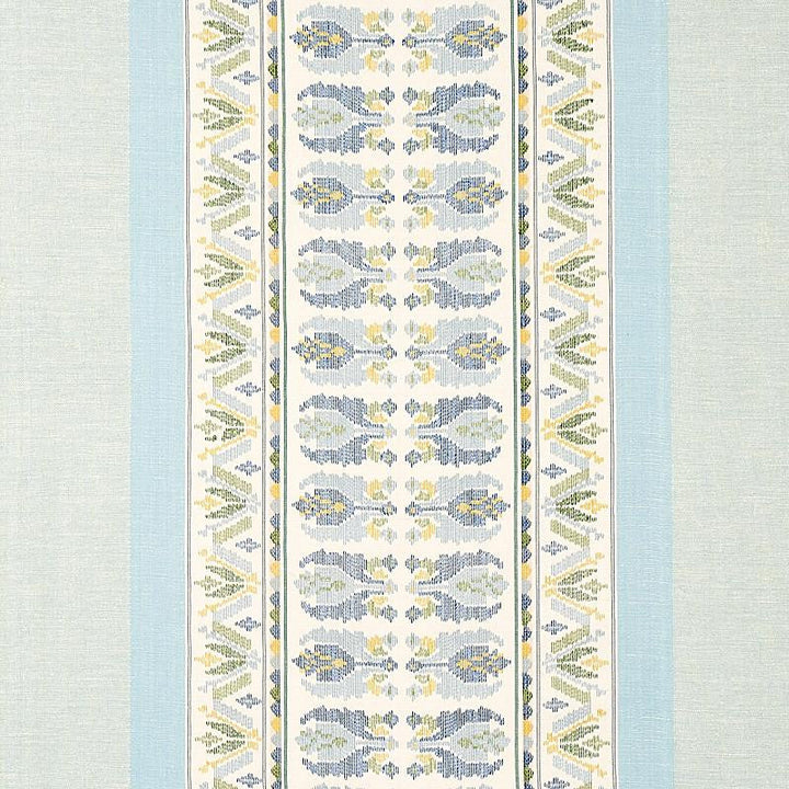 Sandor Stripe Embroidery Chambray 79830 by Schumacher Designer Fabric Bohemia 54.0" - Swanky Fabrics -