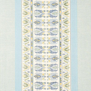 Sandor Stripe Embroidery Chambray 79830 by Schumacher Fabric