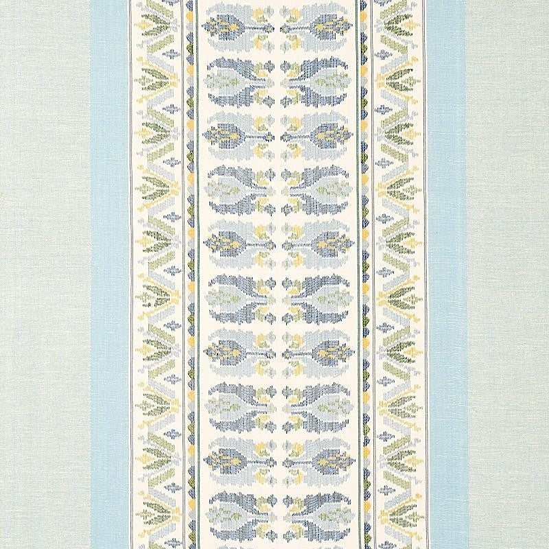 Sandor Stripe Embroidery Chambray 79830 by Schumacher Fabric Bohemia 54.0" - Fabric Carolina -