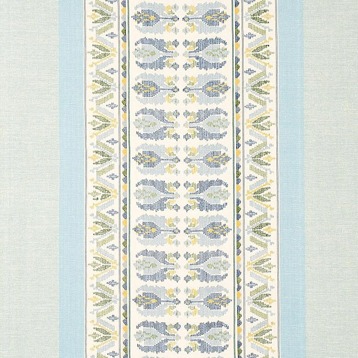 Sandor Stripe Embroidery Chambray 79830 by Schumacher Fabric Bohemia 54.0" - Fabric Carolina -