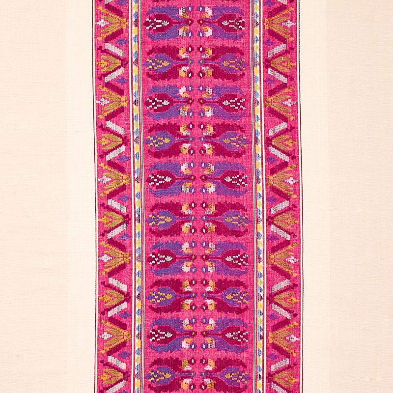 Sandor Stripe Embroidery Magenta 79831 by Schumacher Fabric Bohemia 54.0" - Fabric Carolina -