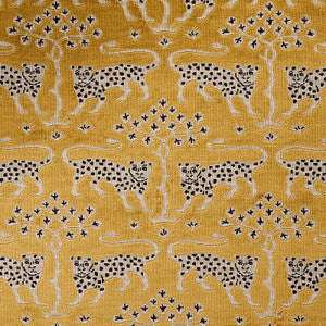 Woodland Leopard Velvet Gold 80081 by Schumacher Fabric