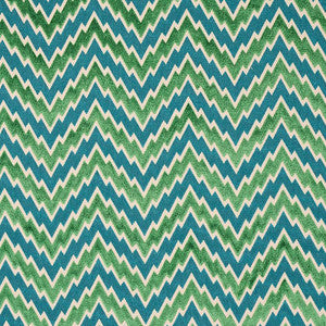Florentine Chevron Velvet Emerald 80221 by Schumacher Fabric