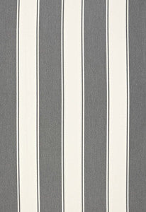 Cannes Awning Stripe Oxford Grey 65890 by Schumacher Fabric