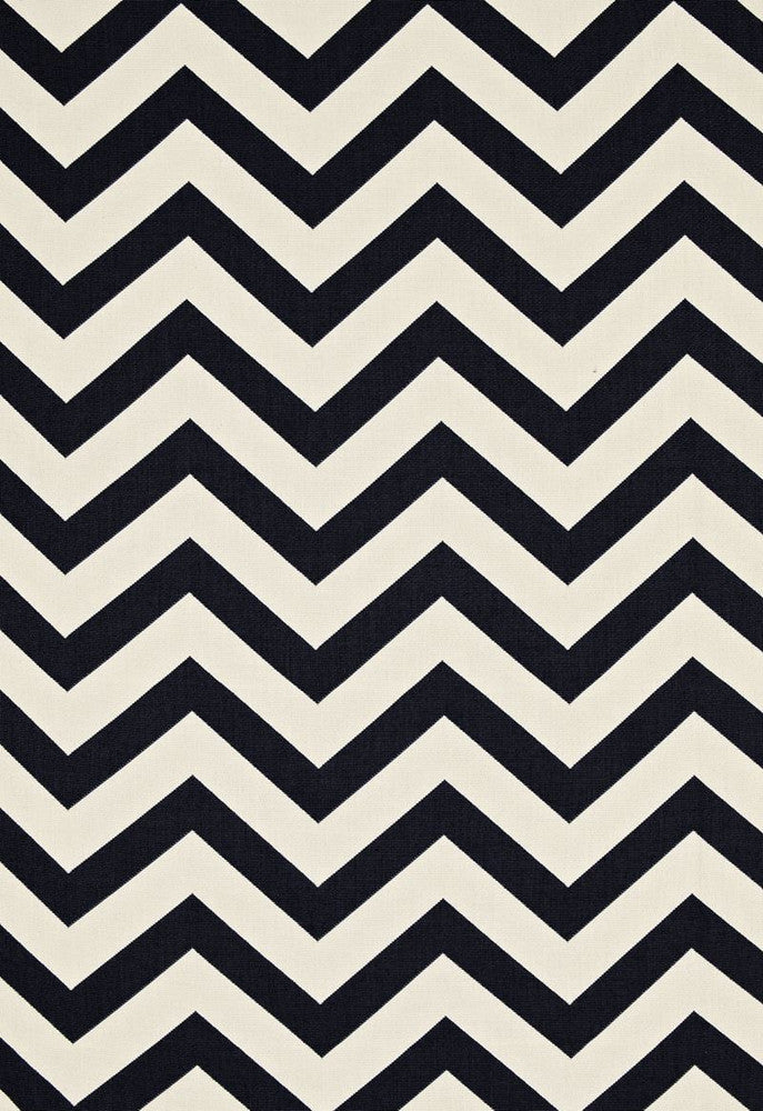 Antibes Chevron Jet 65923 by Schumacher Designer Fabric Cote-D'azure 100% Solution Wyzenbeek 15,000 Horizontal: 9 and Vertical: 4.5 54 - Swanky Fabrics -
