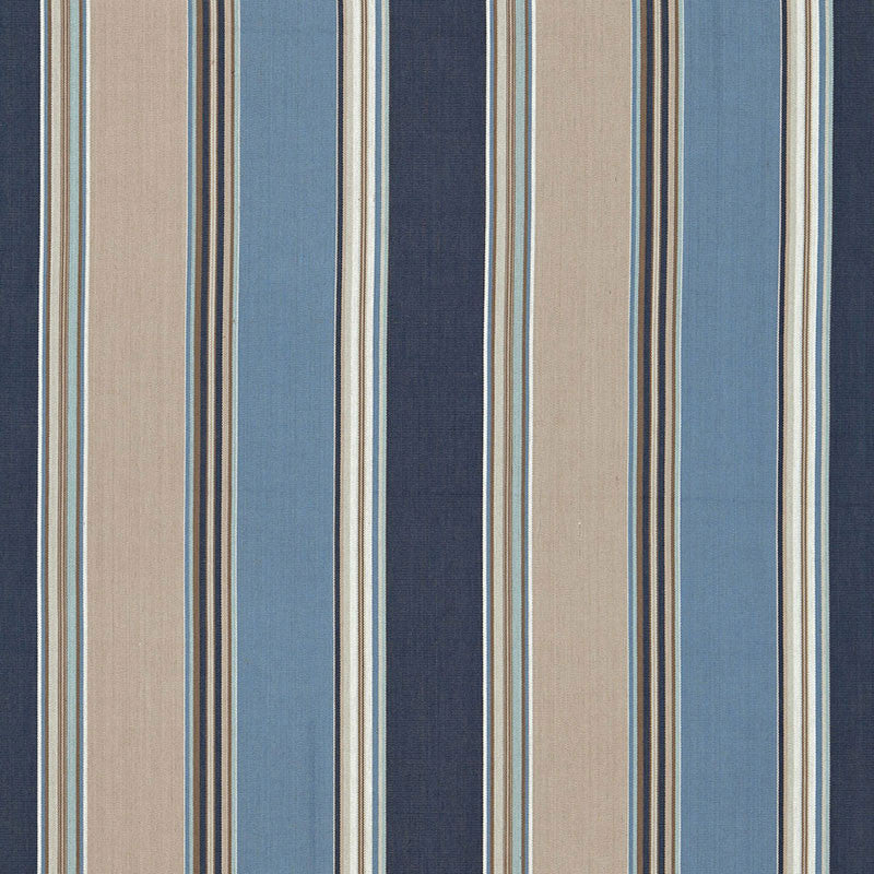 Addison Cotton Stripe Indigo 66002 by Schumacher Designer Fabric SEA ISLAND STRIPES See Sample INDIA . </p><p>Repeat: Horizontal: 13 1/4" (34CM) and Vertical: - 53" WIDE (135CM) - Swanky Fabrics -