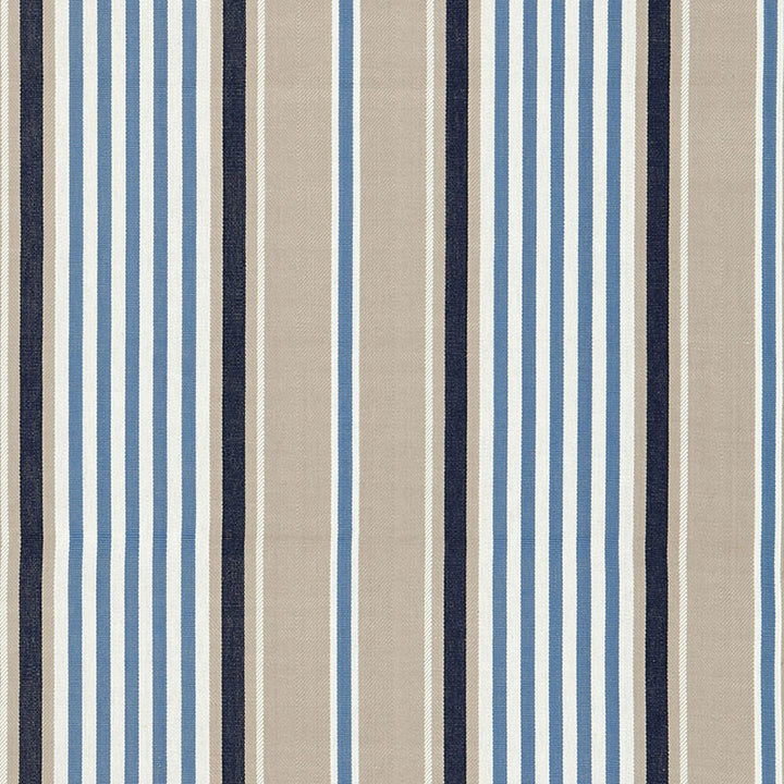 Minzer Cotton Stripe Indigo 66011 by Schumacher Fabric SEA ISLAND STRIPES COTTON 100% INDIA MARTINDALE 23,000 </p><p>Repeat: Horizontal: 13 1/4" (34CM) and Vertical: 53 - Fabric Carolina -