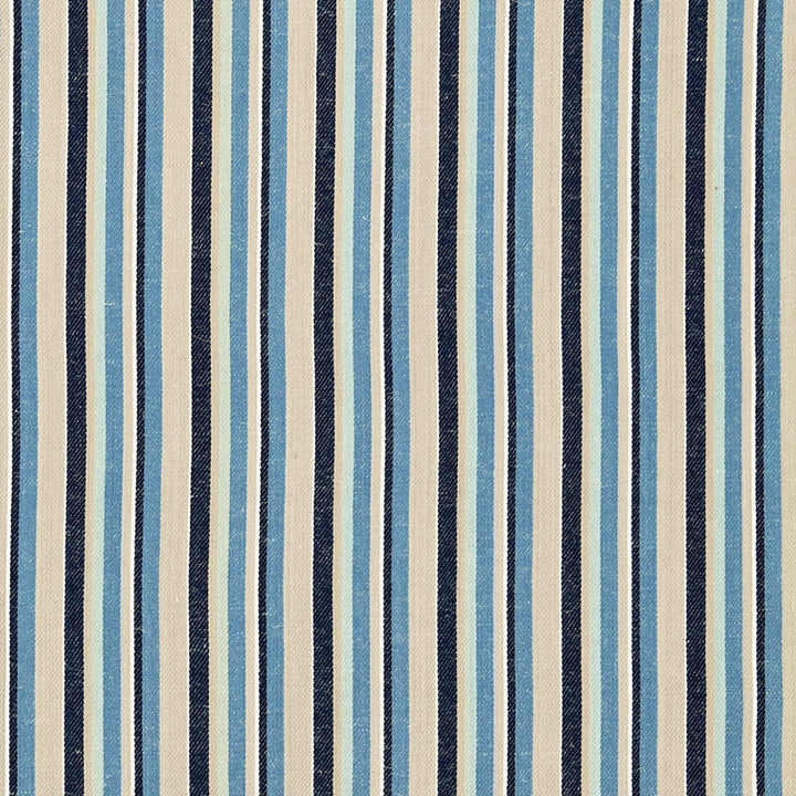 Kiawah Stripe Indigo 66030 by Schumacher Fabric SEA ISLAND STRIPES COTTON 58% JUTE 42% INDIA MARTINDALE 31,000 </p><p>Repeat: Horizontal: 4 1/8" (10CM) and Vertical: 53.25 - Fabric Carolina -