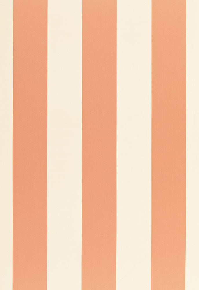 Beaufort Awning Stripe Peche 66043 by Schumacher Designer Fabric Sea-Island-Stripes 73% Cotton, 27% Bamboo Martindale 8,000 Horizontal: 8.75 and Vertical: - 53.5 - Swanky Fabrics -
