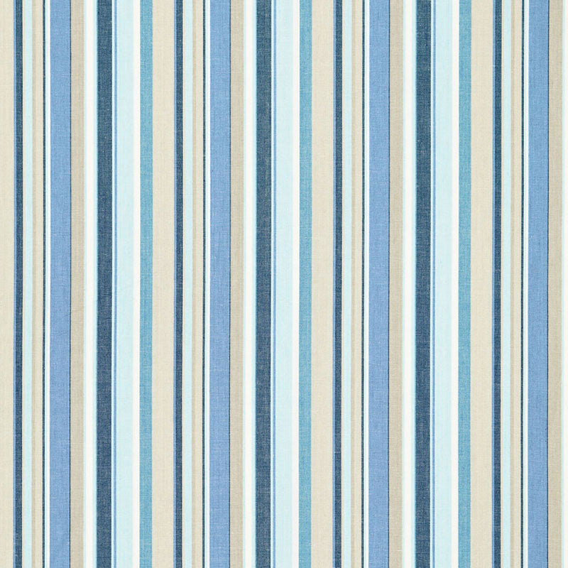 Tybee Stripe Ocean 66051 by Schumacher Designer Fabric SEA ISLAND STRIPES See Sample INDIA . </p><p>Repeat: Horizontal: 6 3/4" (17CM) and Vertical: - 53 5/8" WIDE (136CM) - Swanky Fabrics -