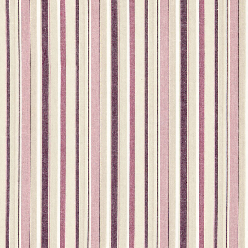 Tybee Stripe Mulberry 66052 by Schumacher Fabric SEA ISLAND STRIPES LINEN 50% COTTON 50% INDIA WYZENBEEK 6,000 </p><p>Repeat: Horizontal: 6 3/4" (17CM) and Vertical: 53.625 - Fabric Carolina -