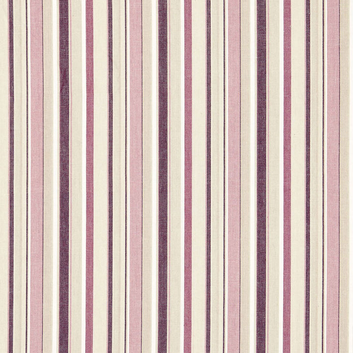 Tybee Stripe Mulberry 66052 by Schumacher Fabric SEA ISLAND STRIPES LINEN 50% COTTON 50% INDIA WYZENBEEK 6,000 </p><p>Repeat: Horizontal: 6 3/4" (17CM) and Vertical: 53.625 - Fabric Carolina -