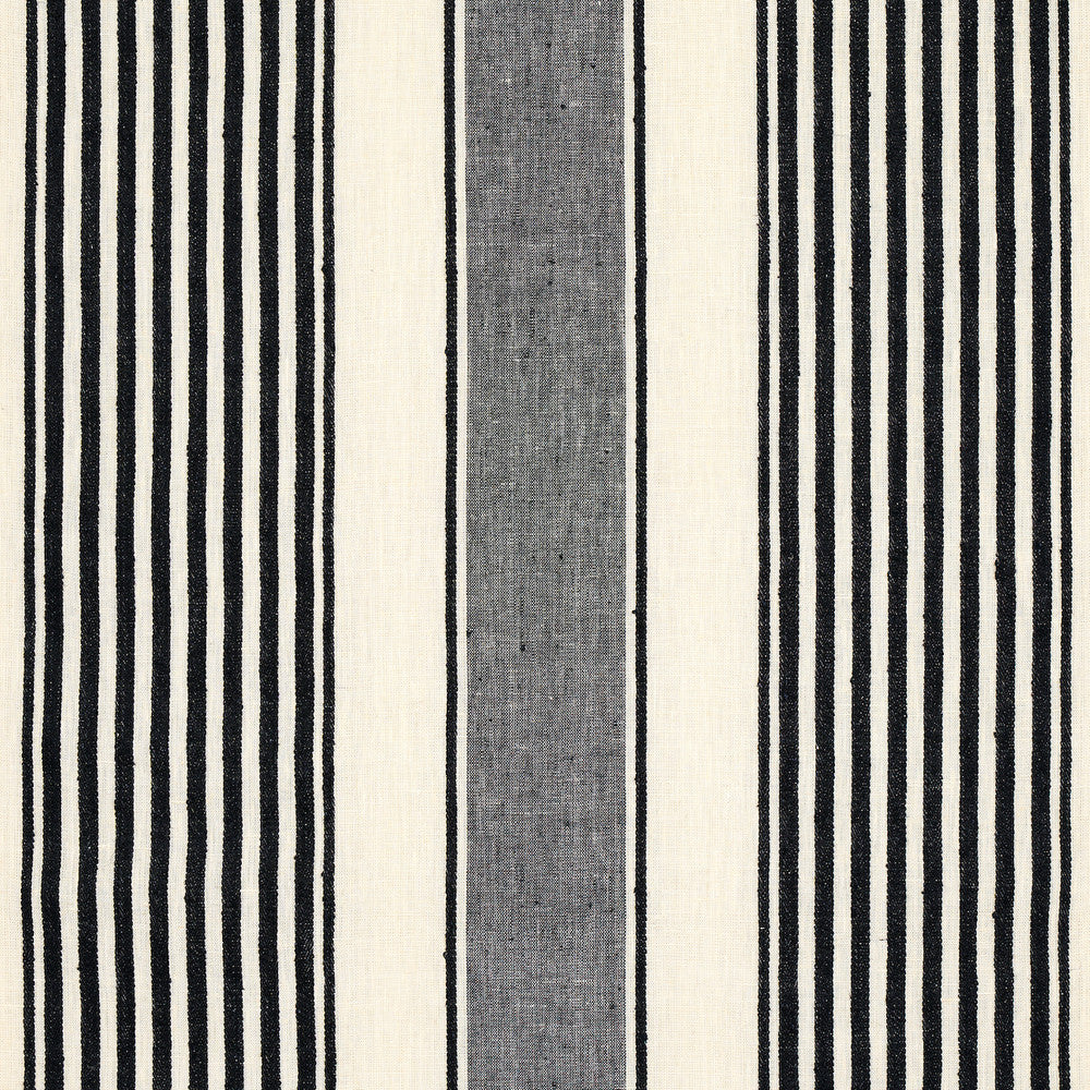 Summerville Linen Stripe Black 66096 by Schumacher Fabric Schumacher Fabric Summerville Linen Stripe Black 66096Fabric LINEN 100% </p><p>Repeat: H: HORZ. 13 1/2" (34CM), V: 54 - Fabric Carolina -