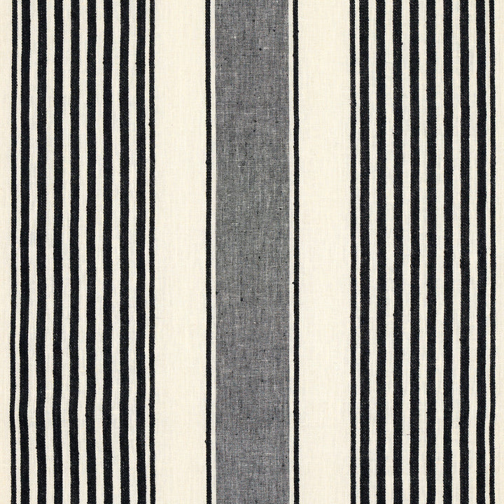 Summerville Linen Stripe Black 66096 by Schumacher Fabric Schumacher Fabric Summerville Linen Stripe Black 66096Fabric LINEN 100% </p><p>Repeat: H: HORZ. 13 1/2" (34CM), V: 54 - Fabric Carolina -