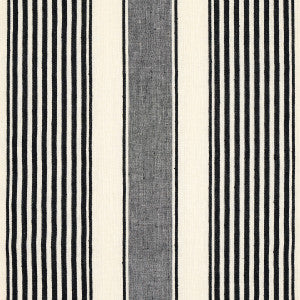 Summerville Linen Stripe Black 66096 by Schumacher Fabric
