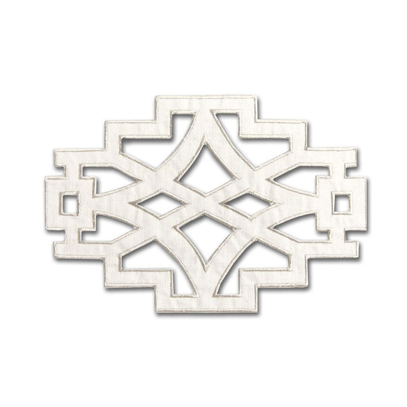 Brighton Applique Swan 66120 by Schumacher Trim MARY MCDONALD See Sample INDIA . </p><p>Repeat: Horizontal: 9 1/4" (23CM) and Vertical: 6 1/4" (16CM) 9 2/8" WIDE (23CM) - Fabric Carolina -