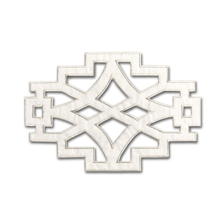 Brighton Applique Swan 66120 by Schumacher Trim MARY MCDONALD See Sample INDIA . </p><p>Repeat: Horizontal: 9 1/4" (23CM) and Vertical: 6 1/4" (16CM) 9 2/8" WIDE (23CM) - Fabric Carolina -