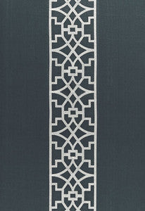 Don'T Fret Bleu Marine 66181 by Schumacher Fabric