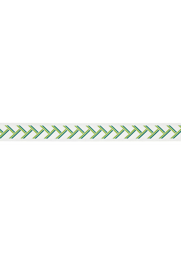 Twix Tape Turquoise / Leaf 66222 by Schumacher Fabric LULU DK | CHILD See Sample INDIA . </p><p>Repeat: Horizontal: 2 1/8" (5CM) and Vertical: - 3 1/2" WIDE (9CM) - Fabric Carolina -