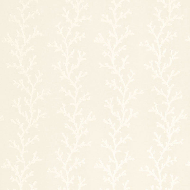 Coral Madras Polar White / Ecru 66330 by Schumacher Fabric RADIANCE SHEERS See Sample SCOTLAND NOT APPLICABLE </p><p>Repeat: Horizontal: 12 7/8" (33CM) and Vertical: 17 5/8" (45CM) 65 1/8" WIDE (165CM) - Fabric Carolina -