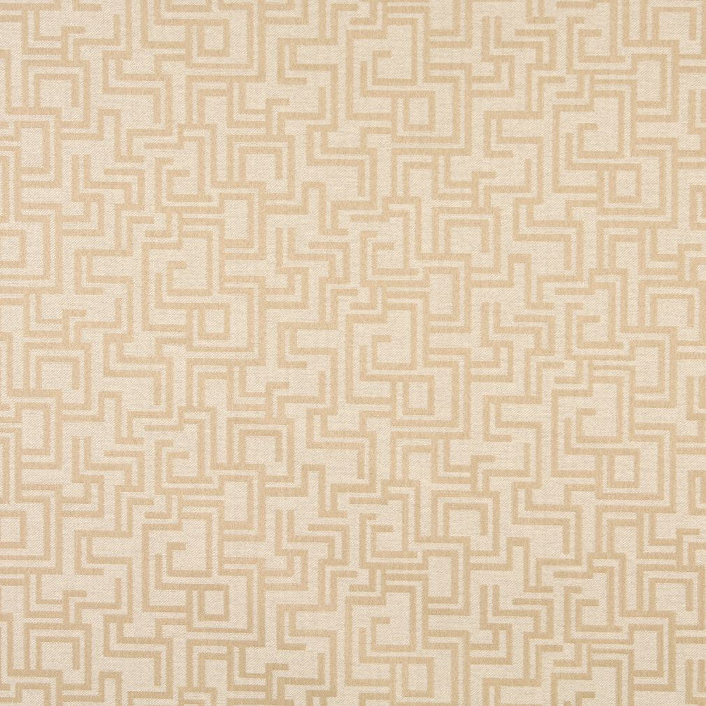 6633 Sand/Geometric by Charlotte Fabric Outdoor/Indoor Oasis III 100% Woven Polyester Made In USA Exceeds 48,000 Wyzenbeek Rubs (Heavy Duty) Horizontal: 29.0" x Vertical: 10.0" 54 Inches - Fabric Carolina -