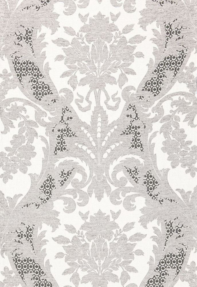 Toscana Linen Damask Grisaille 66342 by Schumacher Fabric Palazzo 51% Linen, 49% Cotton Wyzenbeek 8,000 Horizontal: 28 and Vertical: 28 56 - Fabric Carolina -