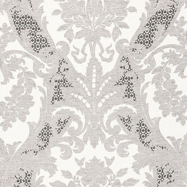 Toscana Linen Damask Grisaille 66342 by Schumacher Designer Fabric PALAZZO See Sample ITALY HEAVY DUTY </p><p>Repeat: Horizontal: 28" (71CM) and Vertical: 28" (71CM) 56" WIDE (142CM) - Swanky Fabrics -