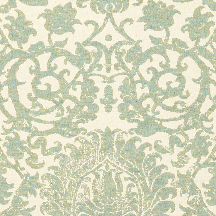 Arezzo Linen Damask Aquamarine 66360 by Schumacher Fabric PALAZZO See Sample ITALY MEDIUM DUTY </p><p>Repeat: Horizontal: 25 1/2" (65CM) and Vertical: 30" (76CM) 51" WIDE (130CM) - Fabric Carolina -